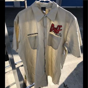 Duff Simpson’s Work shirt XL NWT universal studios